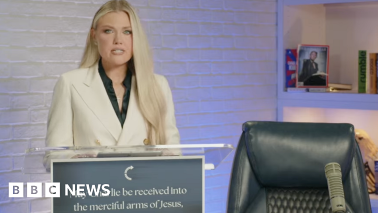 Erika Kirk pledges ‘my husband’s voice will remain’ in tribute to Charlie Kirk