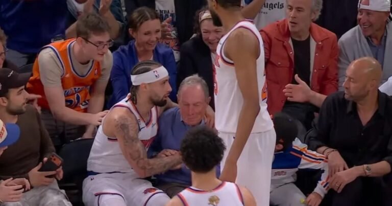 Knicks Player Nearly Knocks Out Former Mayor Bloomberg